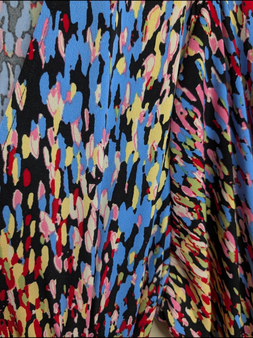 ECI New York Beaded Waist Mini Dress/Tunic Top XL Multicolor Abstract Print - Picture 3 of 7